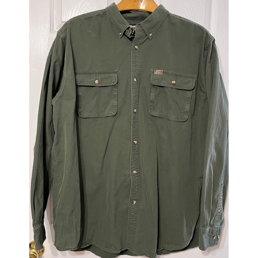 Guide Series Men's Olive Green Long Sleeve Button Up Shirt Size‎ 2XLT